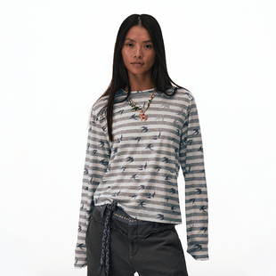 CONP 25SS 飞燕·透感条纹棉质上衣