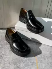 Size 45/46 Genuine Leather Pig's Hoof Shoes, Loafers, Thick-Soled Tabi Split-Toe Shoes, Unisex Shoes