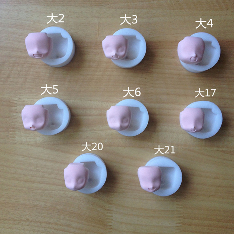 Q版硅胶脸软陶翻糖人脸模具脸模图片