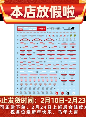 中环Mega1/48独角兽模型水贴纸 高达 SIZE RX-O1/48 1号机 19185
