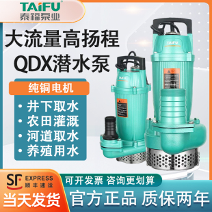 泰福潜水泵QDX型高扬程抽水机农用大流量家用220V农田灌溉抽水泵