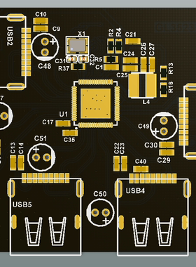 GL3523 USB HUB电路设计原理图PCB USB3.1 USB3 HUB电路图PCB