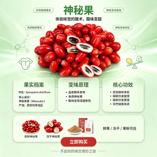 神秘果鲜果果干奇迹果果神奇改变味觉酸变甜变味果MIRACLE BERRY