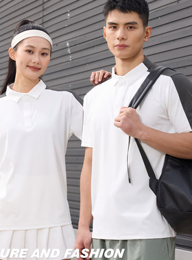 拼色翻领POLO衫男女短袖运动T恤吸湿速干跑步乒羽服