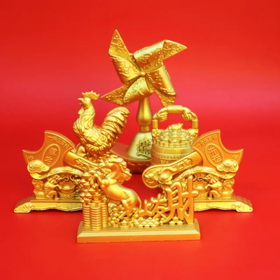 新款元宝摇钱树转转麒麟献宝公司店铺开业礼品桌面招财工艺品摆件