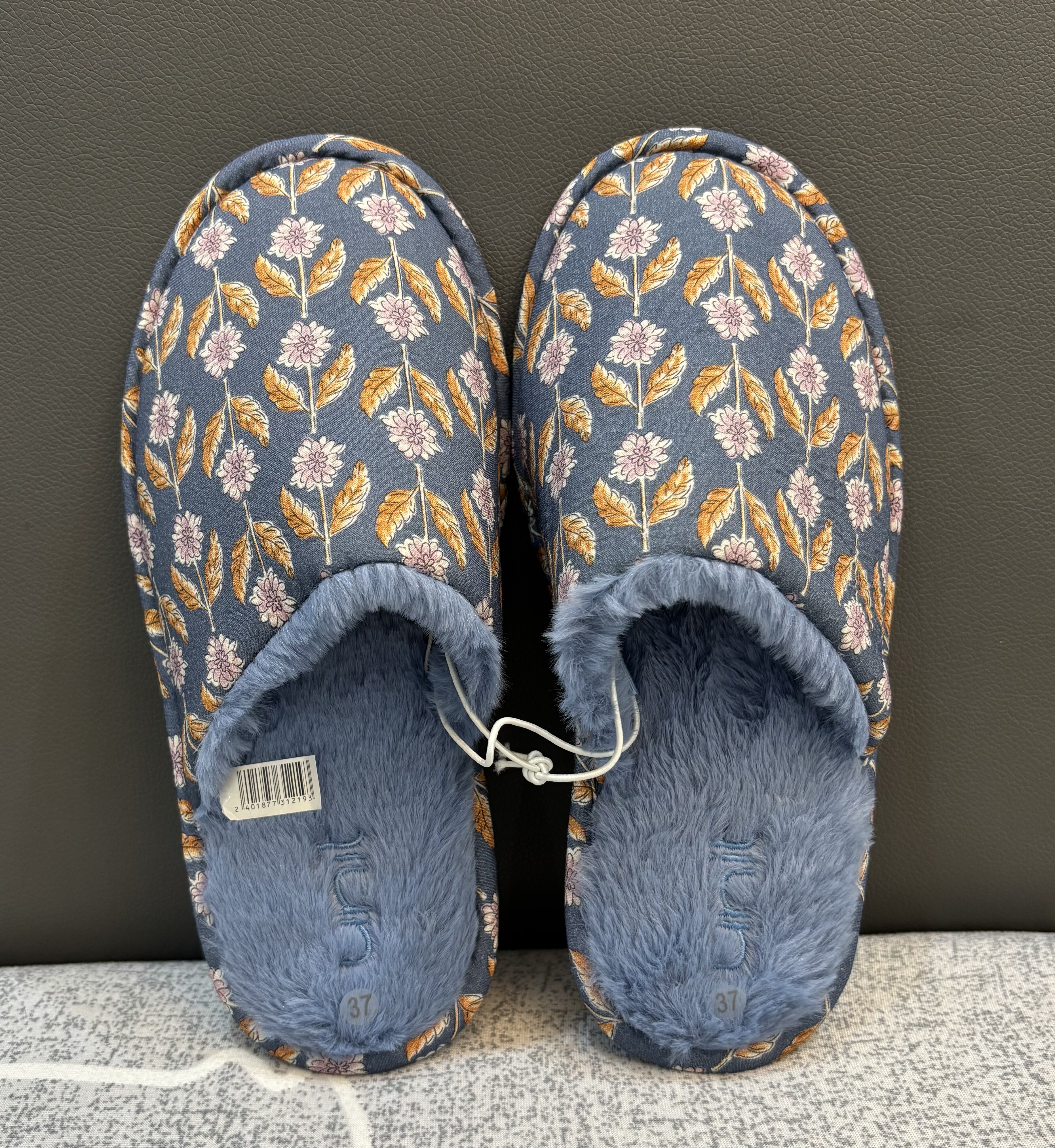 外贸女士秋冬高级感加绒棉拖鞋时尚轻奢国潮印花保暖家居鞋秋冬