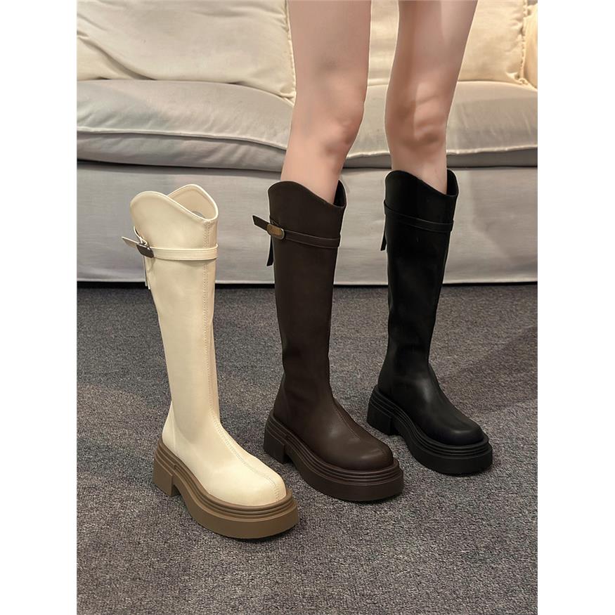 不过膝长筒靴子女款秋冬