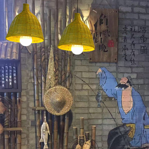 农家乐火锅店竹艺餐厅竹编吊灯