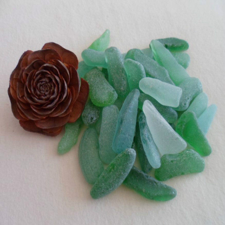 海玻璃天然长条形大块