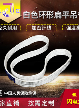 3吨白色环形1t2t扁平吊带O型起重吊带工业行车吊带1米2米3米4米