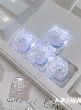 个性无畏契约键帽透光透明键帽捷风暮蝶贤者适用轴体 mao高度键帽