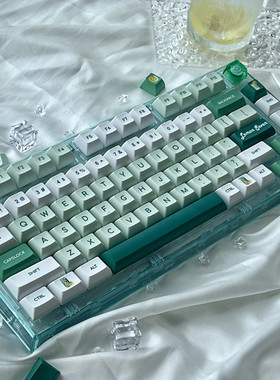 森美KCA高度柠七键帽PBT热升华机械键盘用按键球帽个性柠檬茶全套