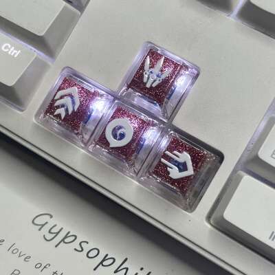 无畏契约瓦罗兰特个性键帽透明捷风暮蝶贤者金色机械键盘透光键帽