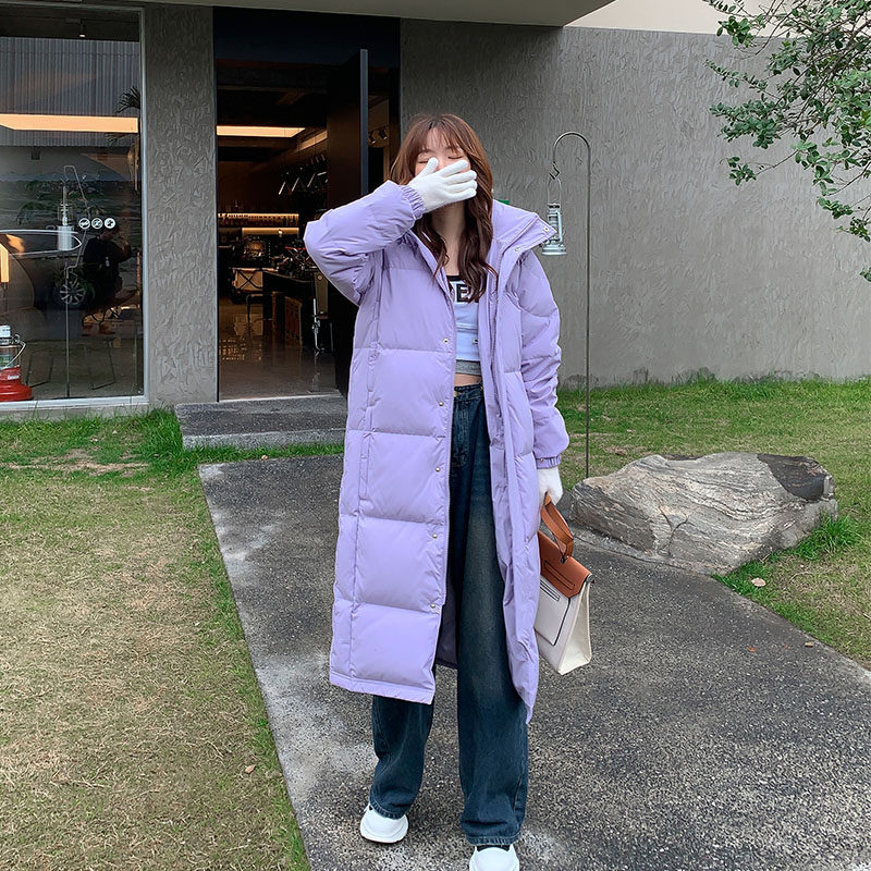 2023新款冬季长款羽绒服男女超长款过膝白色加厚宽松大码情侣中戏