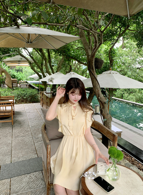 【等跑单】柠檬香草～ 娇嫩嫩的鹅黄色 小飞边连衣裙