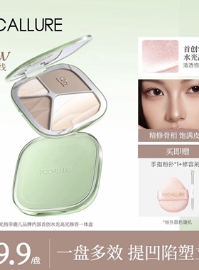 【一盘立体】菲鹿儿四色修容盘提亮液高光光影CP面部哑光鼻影修容