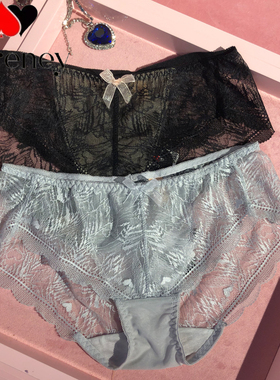 爱亦心伊女士内裤性感蕾丝中低腰三角裤莫代尔底裆短裤薄款63556