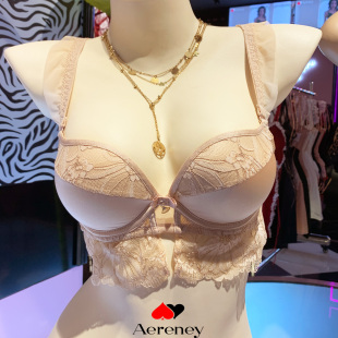 爱亦心伊正品 性感蕾丝内衣聚拢侧收上托防下垂胸罩82256 文胸法式