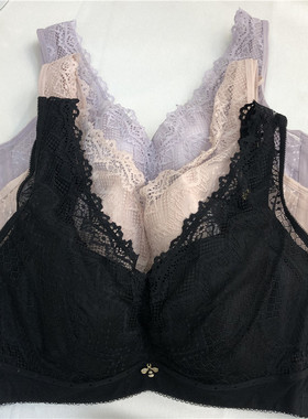 六月玫瑰E杯文胸软钢圈收副乳调整型薄棉胸大显小背心式内衣6125