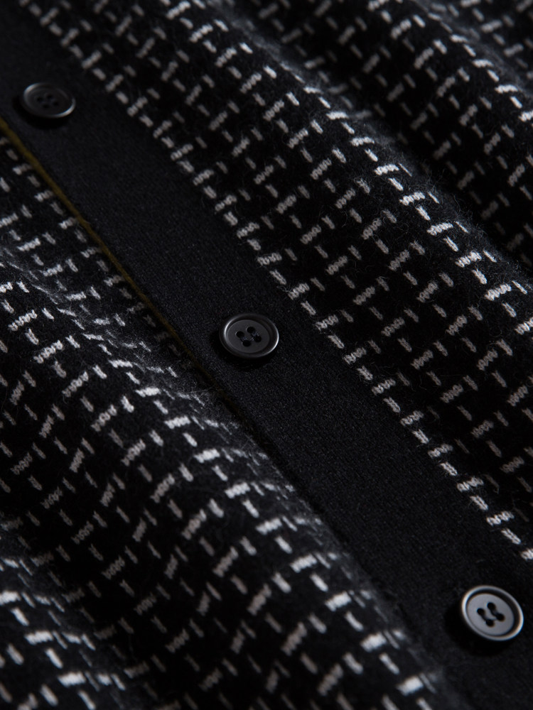 남성용 대비색 캐시미어 가디건 두꺼워지고 따뜻함 새로운 패셔너블한 청소년 순수 캐시미어 스웨터 남성용 가디건 재킷 유행