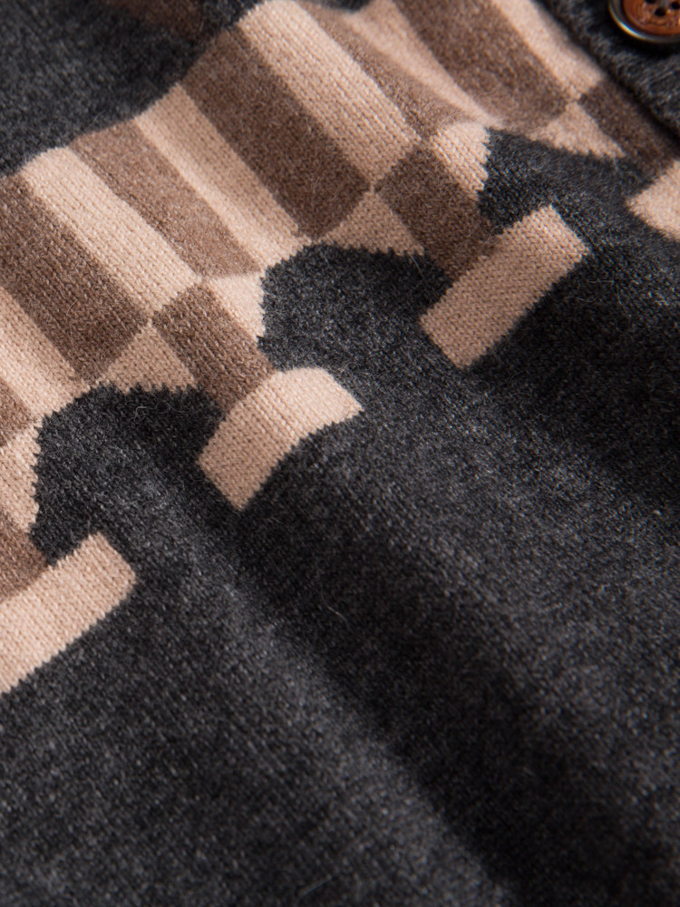 가을과 겨울 따뜻한 복고풍 자카드 캐시미어 카디건 재킷 남성용 새로운 스타일의 남성용 민족 스타일 V 넥 니트 카디건 스웨터