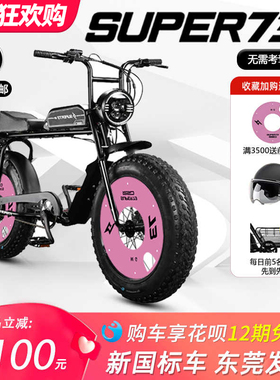 super73s12Y1RX新国标复古越野电动自行车小型助力成人电瓶车男女