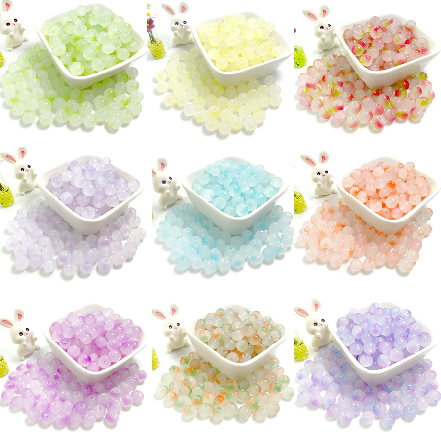 8mm琉璃果冻实色手工DIY珠饰