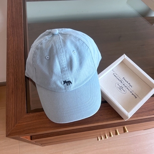 2024新品韩国小众刺绣蓝色小狐狸棒球帽子女宽檐显脸小遮阳鸭舌帽