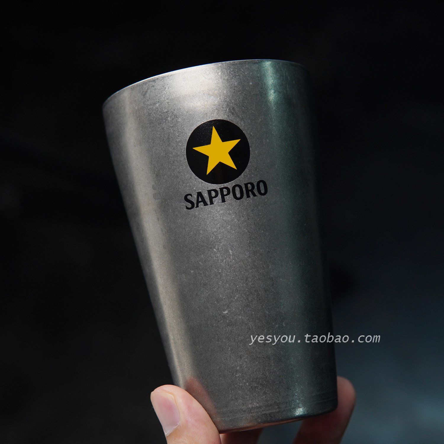 日式不锈钢保冷杯日本SAPPORO黑标星牌札幌啤酒杯冷饮果汁杯水杯
