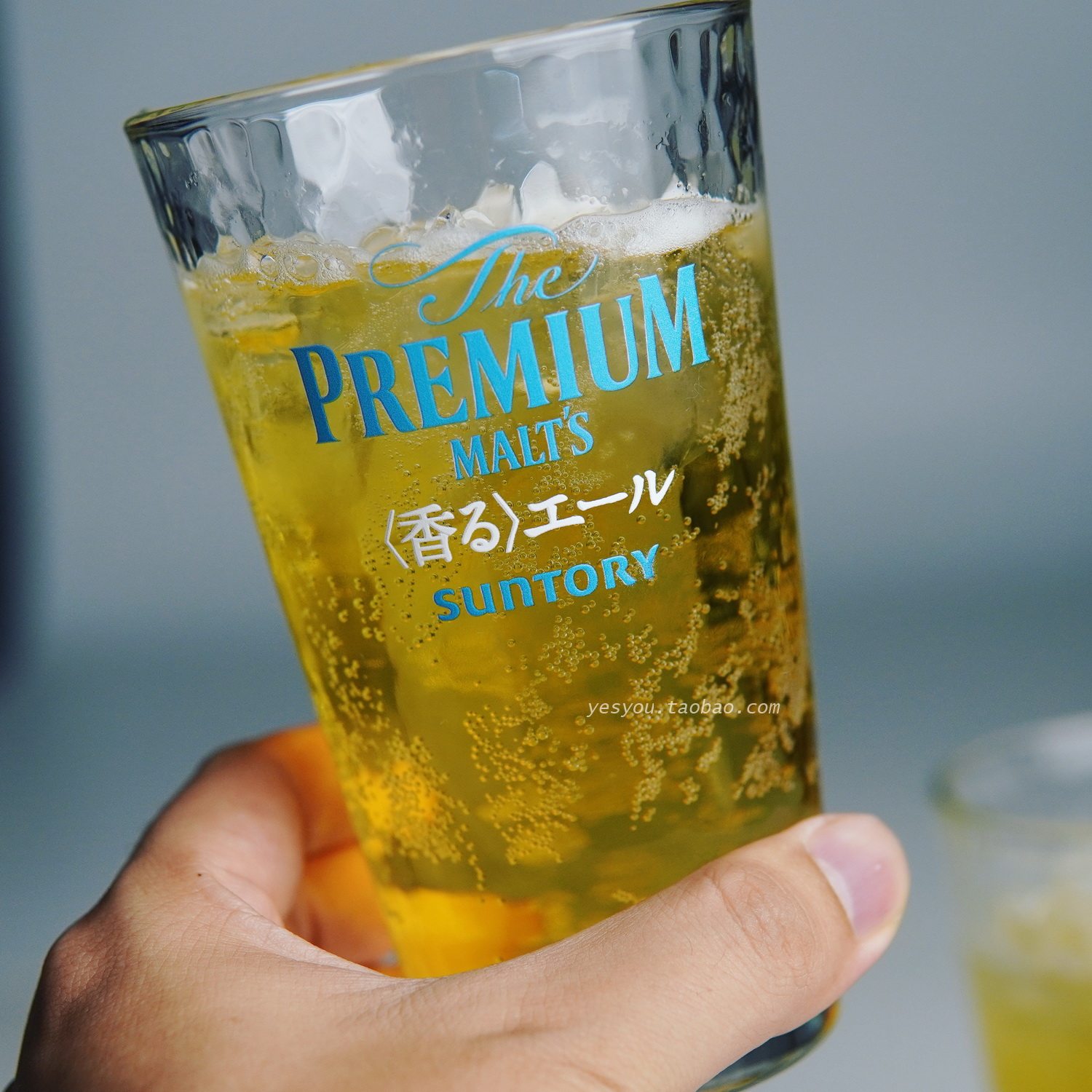 日本SUNTORY三得利PREMIUM MALT'S神泡啤酒杯香啤锤纹扎啤玻璃杯图片
