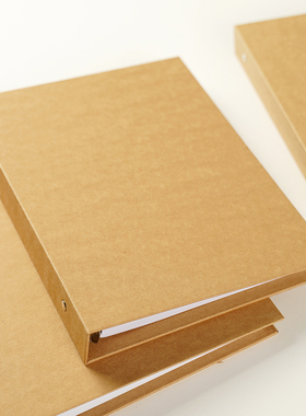 牛皮纸硬面活页本 可拆卸空白内页笔记本高白记事本活页夹A4A5B5