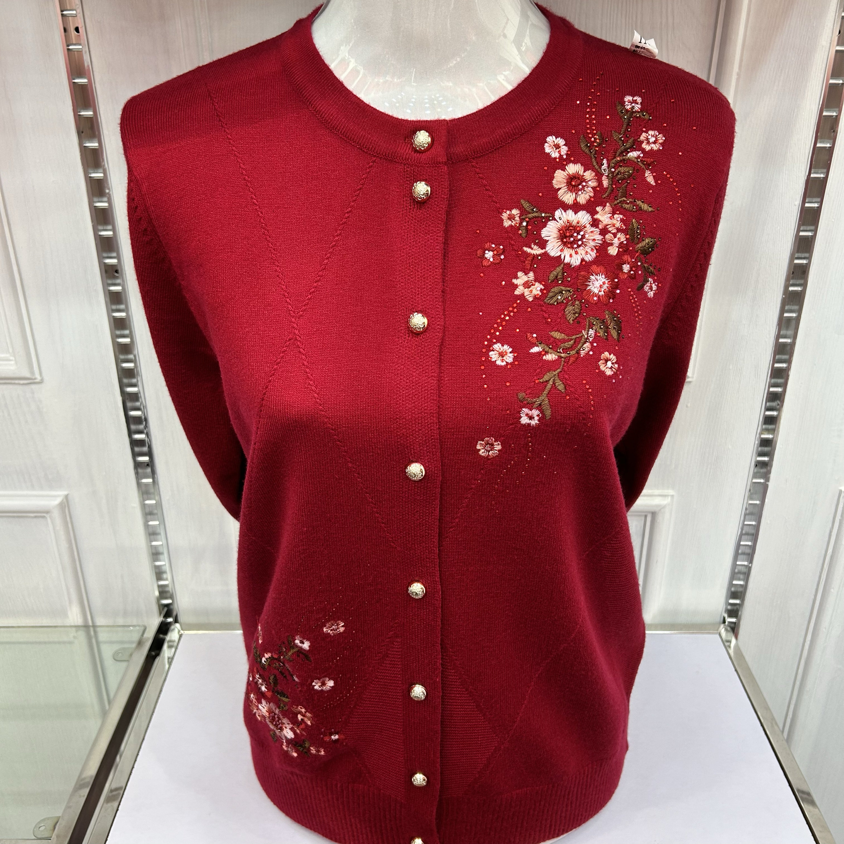 艾靓依2026秋冬装绣花胖妈妈毛衣开衫老年人针织外套女奶奶装上衣,女装/女士精品,中老年女装,淘宝优惠券,粉丝福利购,淘宝优惠卷