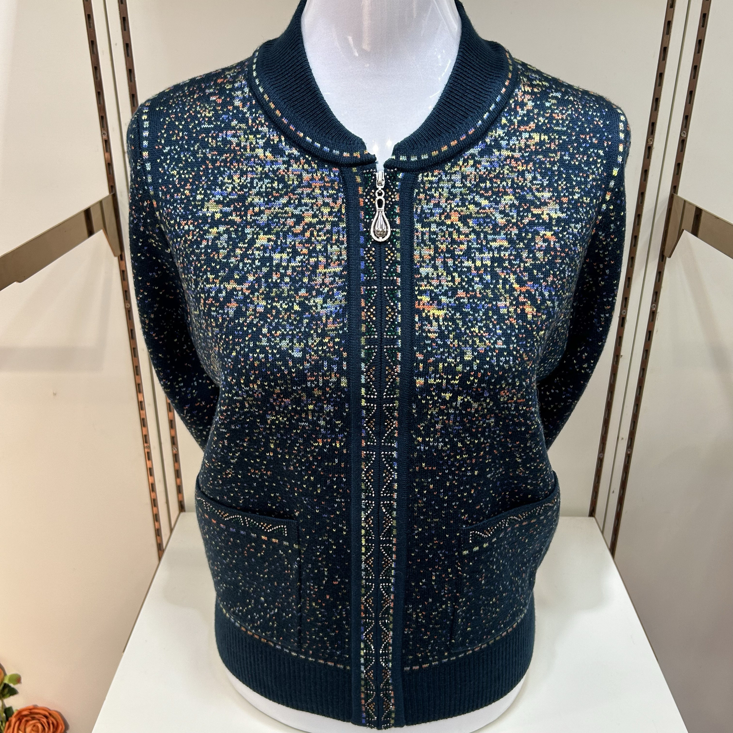 艾靓依旗袍领针织开衫妈妈装秋冬装拉链衫毛衣外套老年人加厚外穿,女装/女士精品,中老年女装,淘宝优惠券,粉丝福利购,淘宝优惠卷