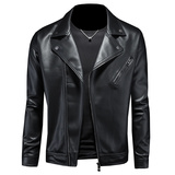 2024年秋冬新款男士翻领机车皮外套修身潮男货号6189P185假模图，男装工装外套，钱塘6007(原2006)