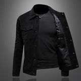 2024秋冬新款男士翻领机车皮外套修身潮男皮衣7978P175黑色，男装夹克，钱塘6007(原2006)