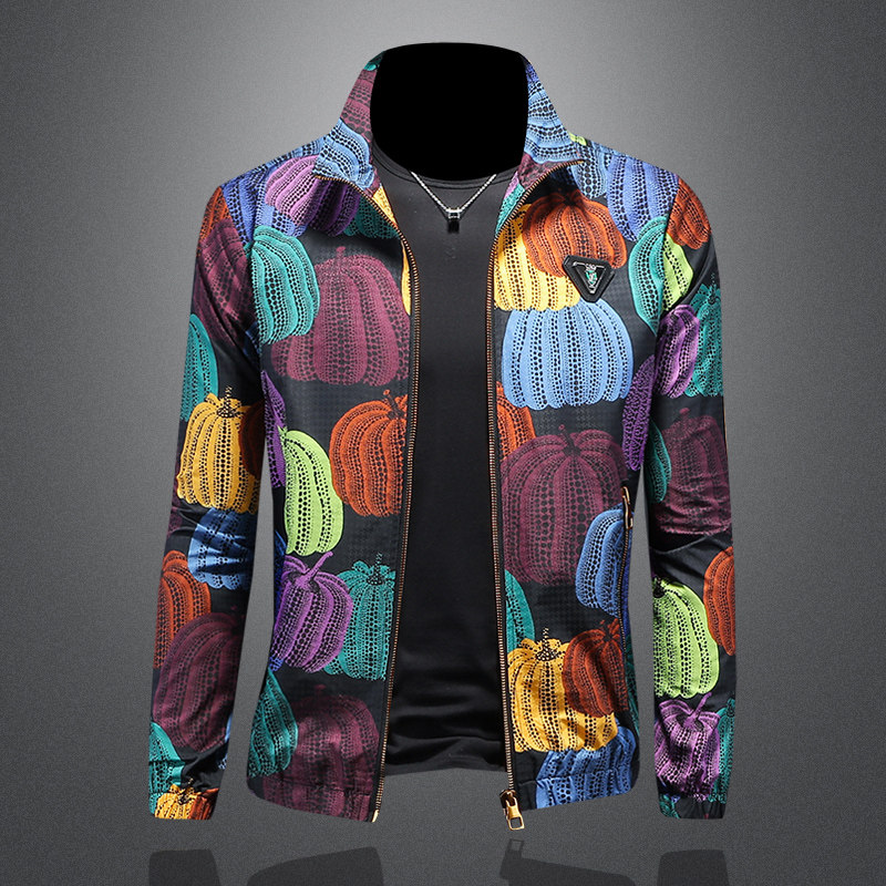 2025年秋冬新款男士立领款潮男夹克外套；货号2438 P150 镂空图图片