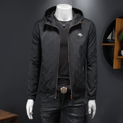 2024年秋冬新款男士连帽款潮男夹克外套；货号2433 P160 假模图