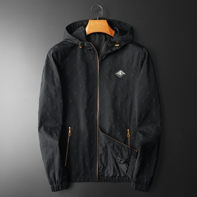 2024年秋冬新款男士连帽款潮男夹克外套；货号2433 P160 平铺图