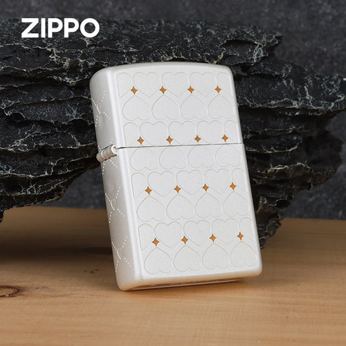 ZIPPO心上人镀珍珠银雕刻