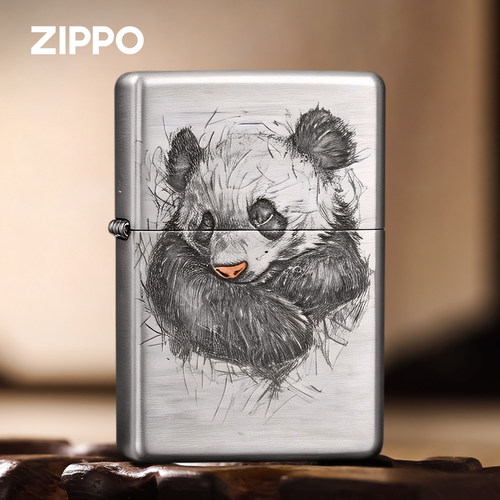 ZIPPO清风1937熏银熊猫