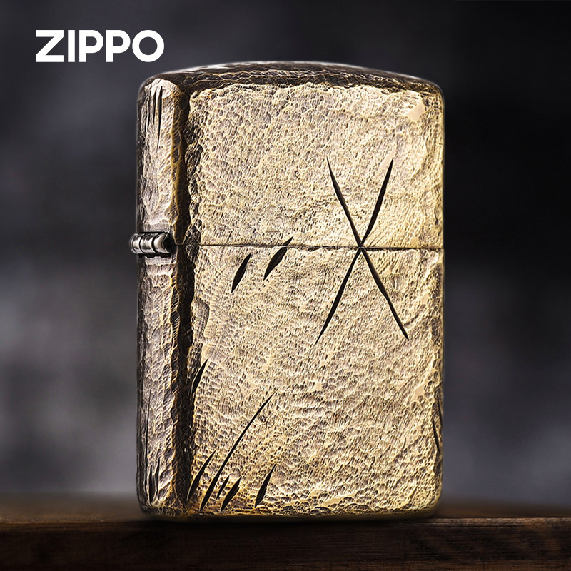 ZIPPO168盔甲纯爷们刀痕