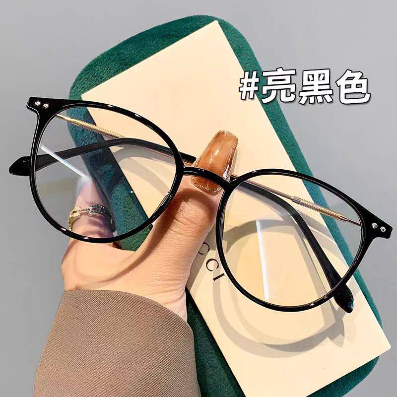 圆框TR近视眼镜防蓝光辐射女可配度数蓝光平光镜眼睛眼镜框显脸
