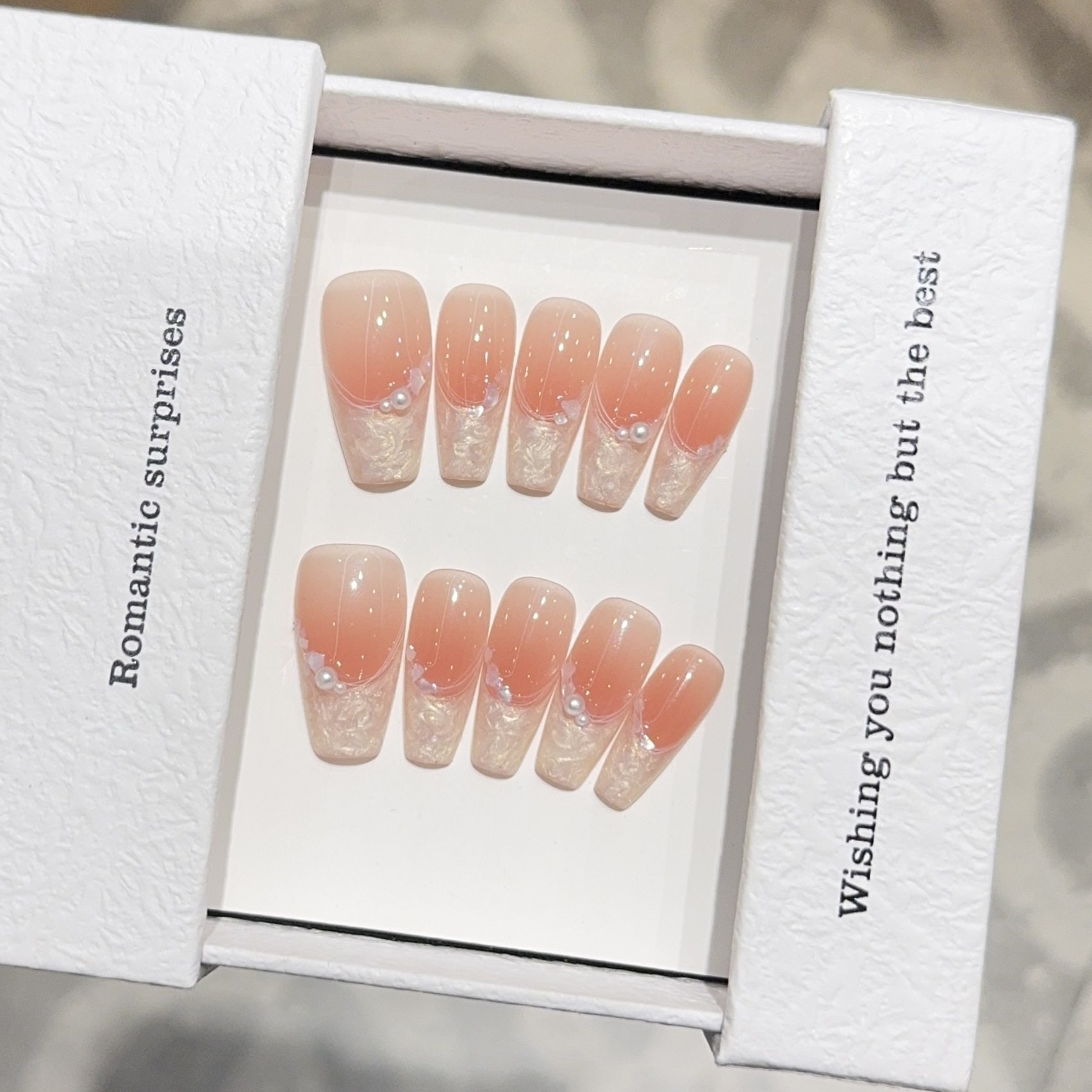 ins风梦幻螺纹可爱感中长款纯手工穿戴甲手作美甲假指甲贴片,彩妆/香水/美妆工具,穿戴甲/甲片,淘宝优惠券,粉丝福利购,淘宝优惠卷