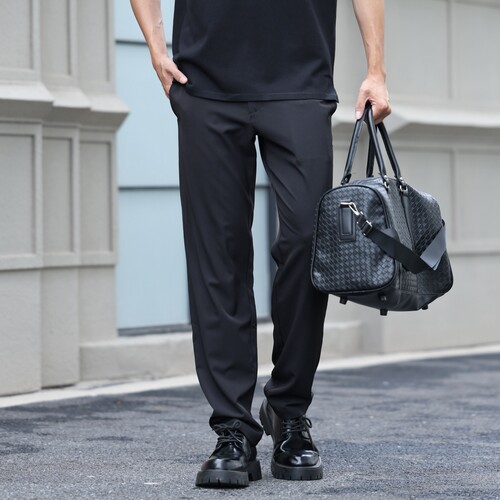 商务休闲黑色长裤垂感春夏薄款男