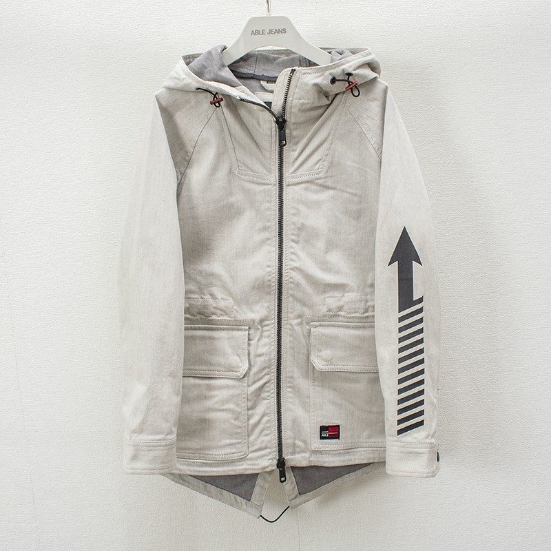 able jeans春秋女士夹克bf白牛仔连帽短风衣潮女宽松潮流外套超值