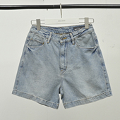 JEANS女士夏季 水洗高腰松垮宽松牛仔短裤 女做旧热裤 ABLE 潮流新款