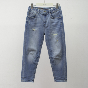 新款 女休闲裤 ABLE 春夏做旧立体锥形裤 JEANS男女天丝牛仔裤 九分裤