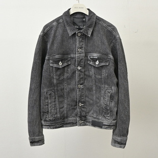 专柜ABLE 宽松水洗字母翻领男女牛仔夹克潮流百搭外套 JEANS中性款