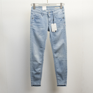 JEANS女薄款 铅笔裤 牛仔裤 浅色紧身九分提臀裤 子 春季 超值ABLE