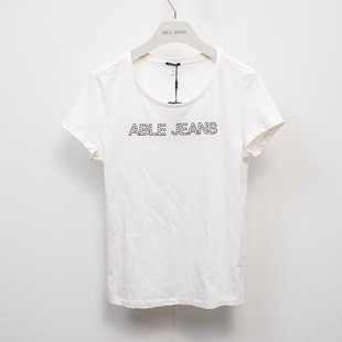美式 JEASN女夏季 短袖 T恤修身 圆领全棉百搭印花潮流T 特价 薄款 ABLE